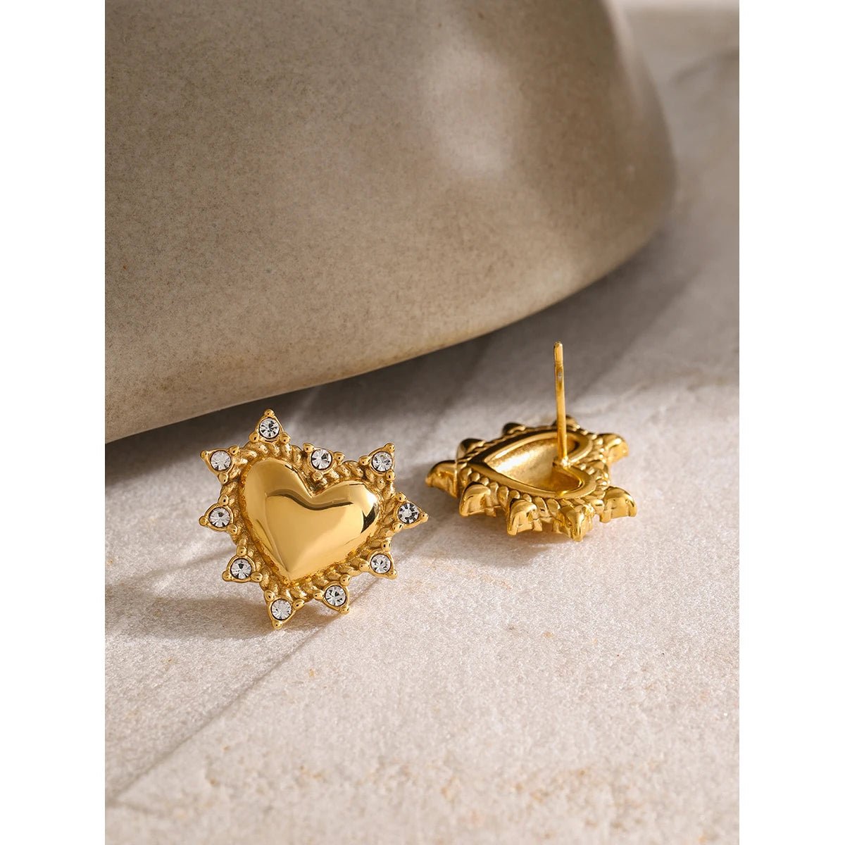 Heart - Shaped Stud Earrings