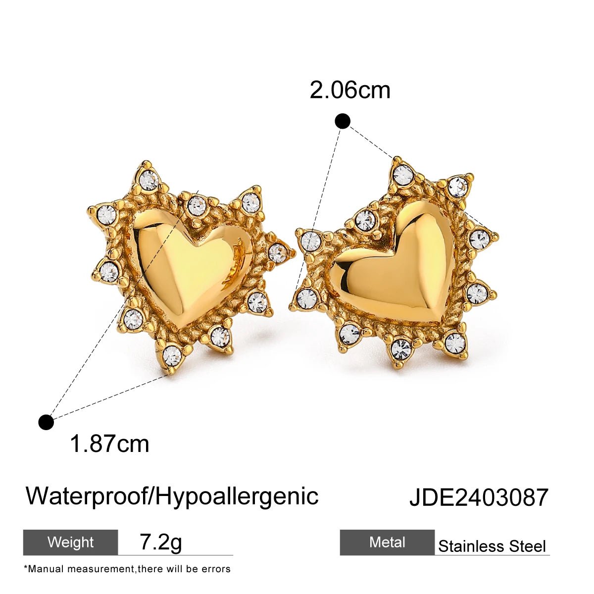 Heart - Shaped Stud Earrings