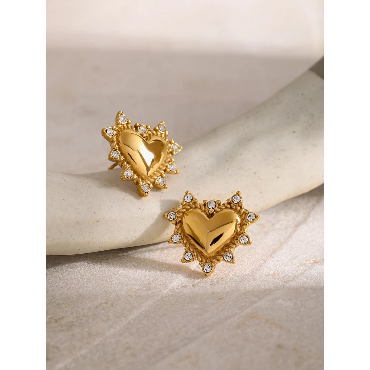 Heart - Shaped Stud Earrings