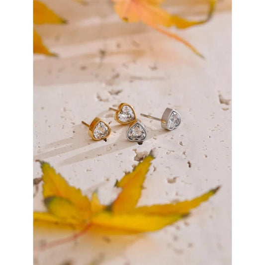 Heart Stud Earrings - Dazzling Love Jewelry