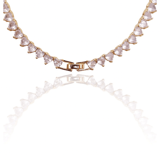 Heart Tennis Necklace