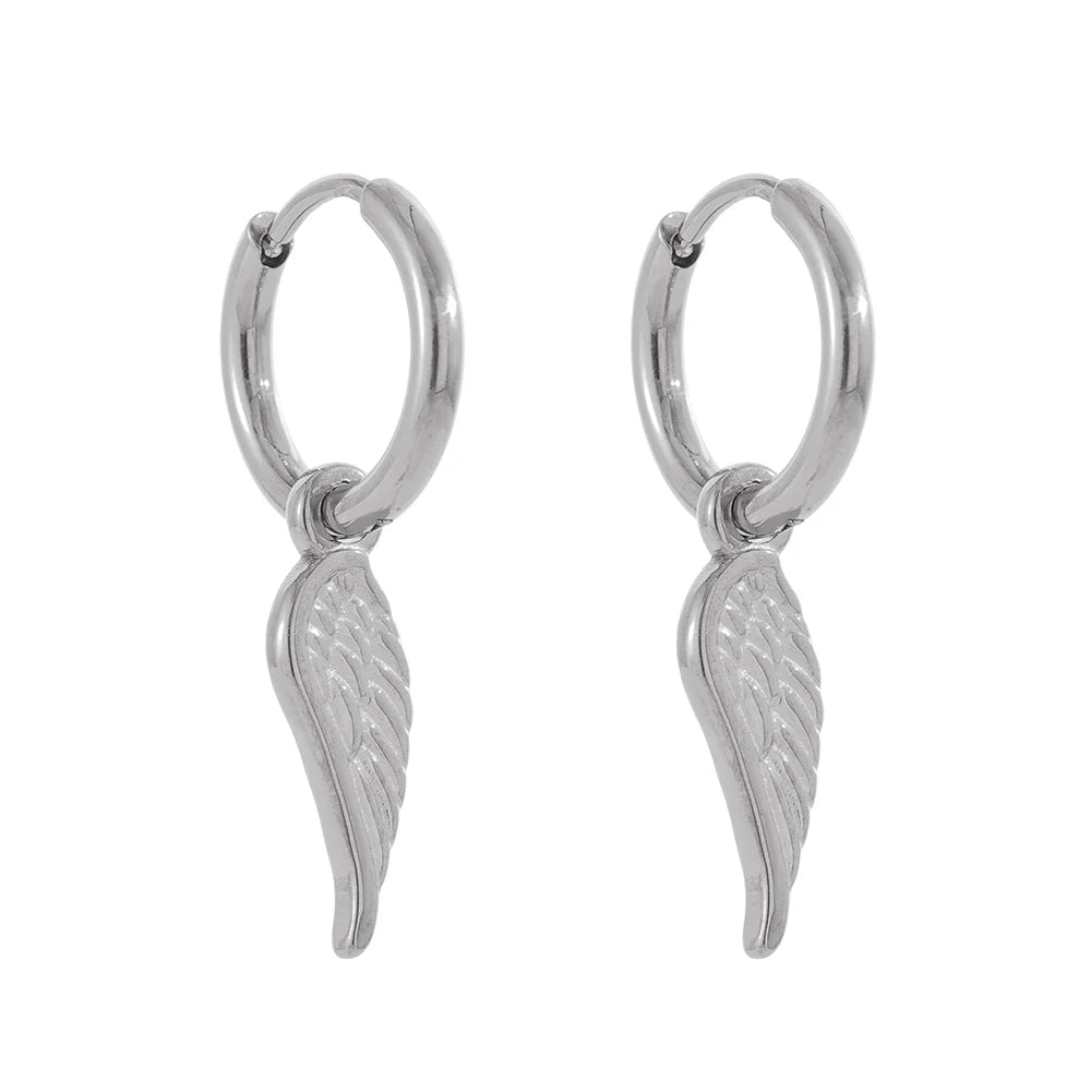 Silver Heavenly Hoop Earrings