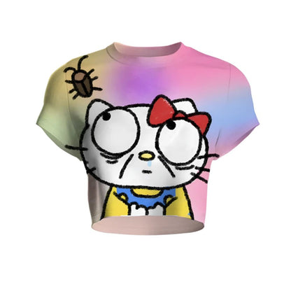 Rainbow - Hello Kitty Crop Top Shirt