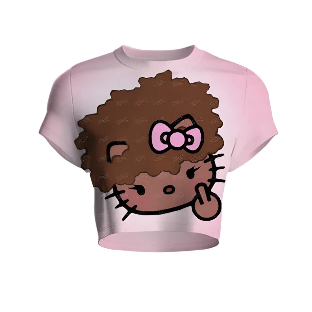 Light Pink - Hello Kitty Crop Top Shirt