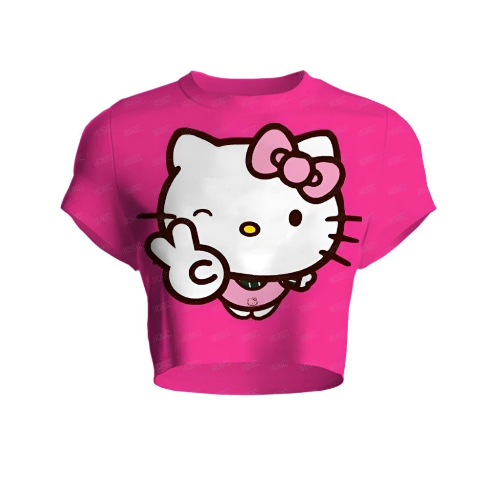 Magenta - Hello Kitty Crop Top Shirt