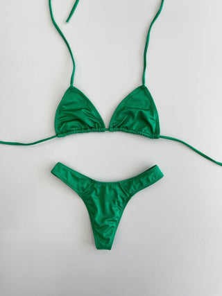 High Cut Thong Green Bikini