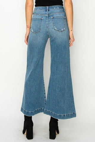 High - Rise Crop Palazzo Jeans