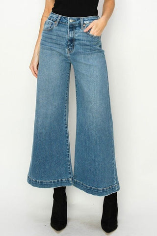 High - Rise Crop Palazzo Jeans