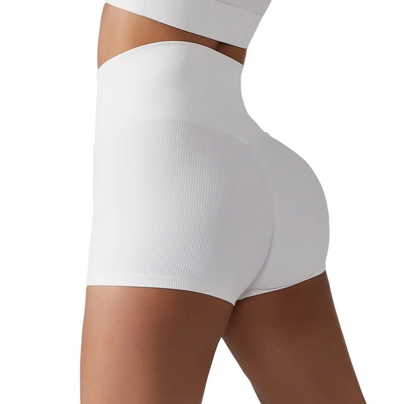 White High - waist Fitness shorts - Side