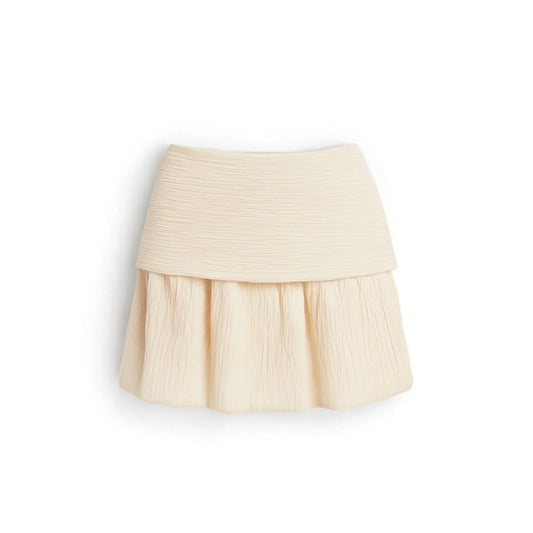 High Waist Pleated Skirt - Trendy Mini — front