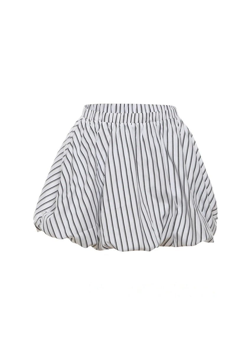 High Waist Stripe Paneled Mini Skirts