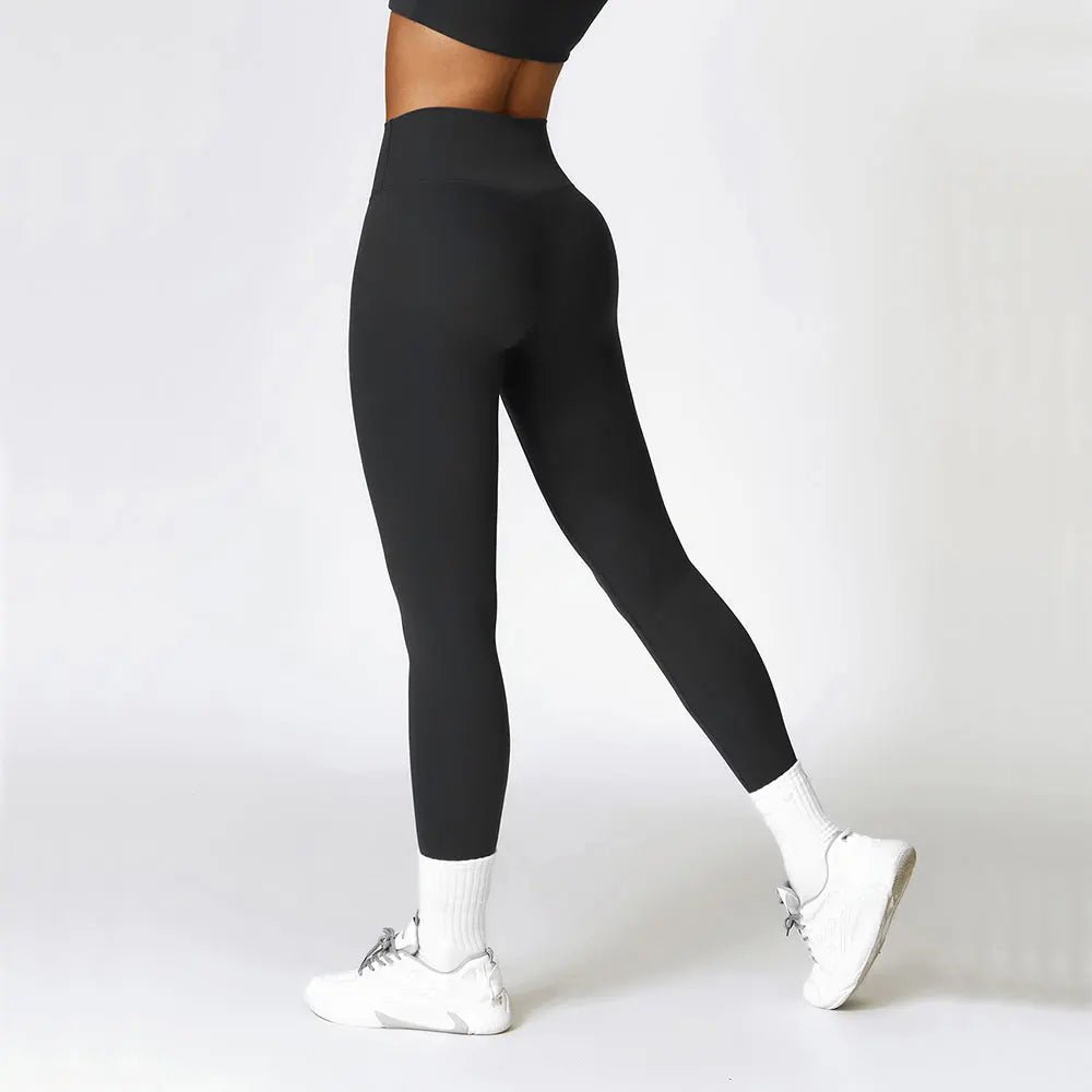 Black High Waisted Leggings - Back