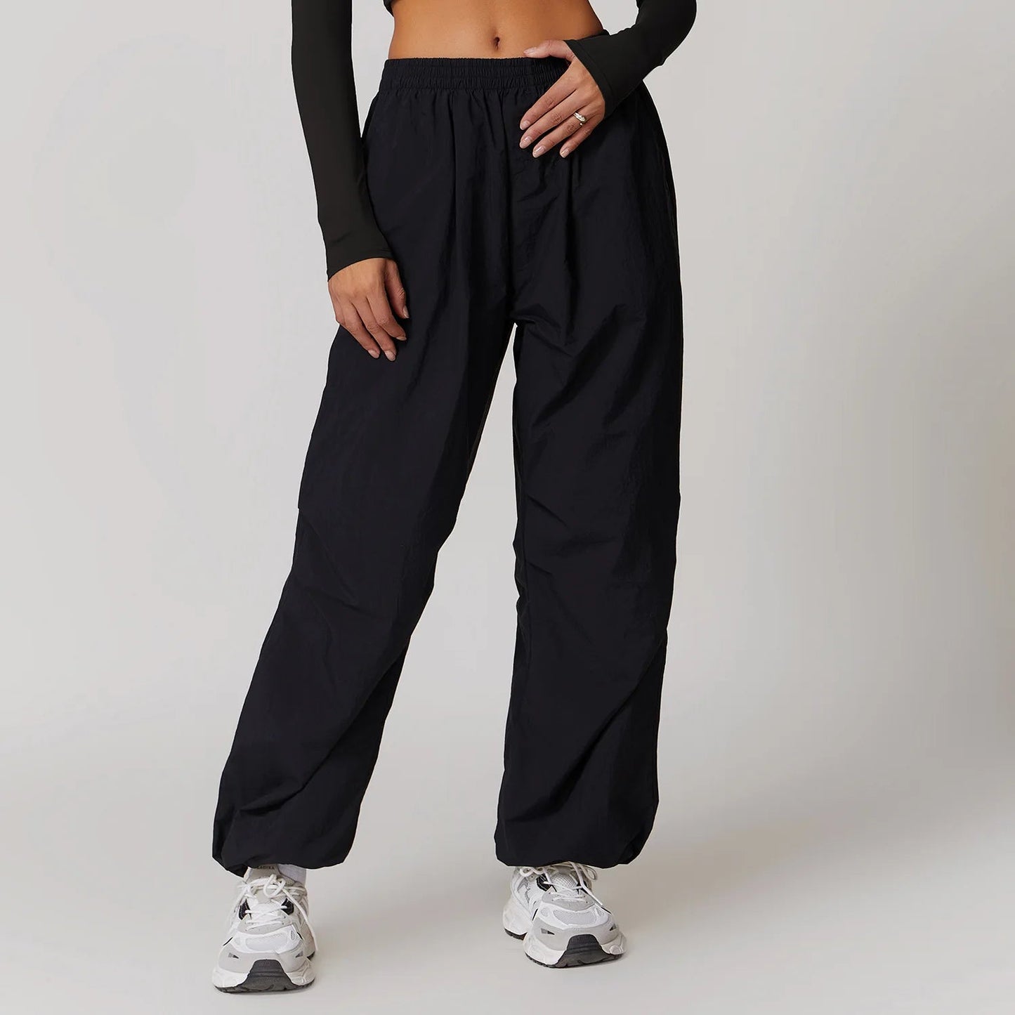 High Waisted Loose Pants - Black