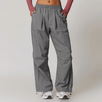 High Waisted Loose Pants - Gray