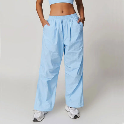 High Waisted Loose Pants - Sky Blue