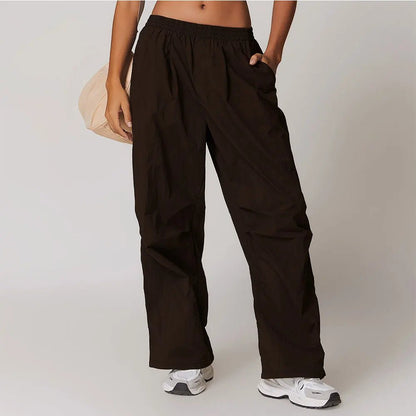 High Waisted Loose Pants - Black Coffee