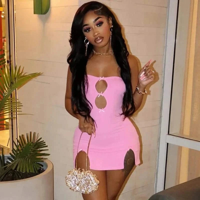 hollow out mini dress Out In The World Hollow-out Mini Dress
