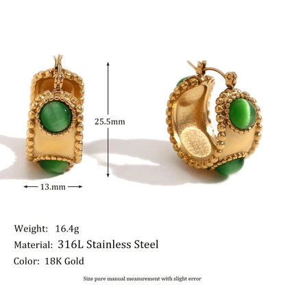 Size details of Hoop Earrings with Multi - Stone Accents