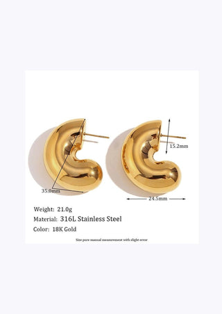 Hypoallergenic Gold Hoops - Mabel Love Co - Earrings