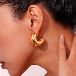 Hypoallergenic Gold Hoops - Mabel Love Co - Earrings