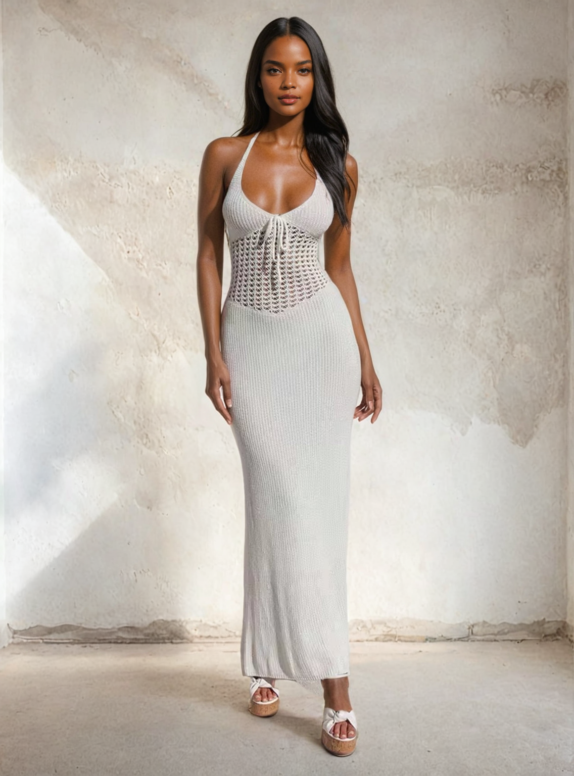 Hollow Out Knitted Maxi Dress Hollow Out Knitted Maxi Dress