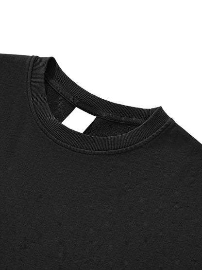 thug life Washed Raw Edge Crop Top