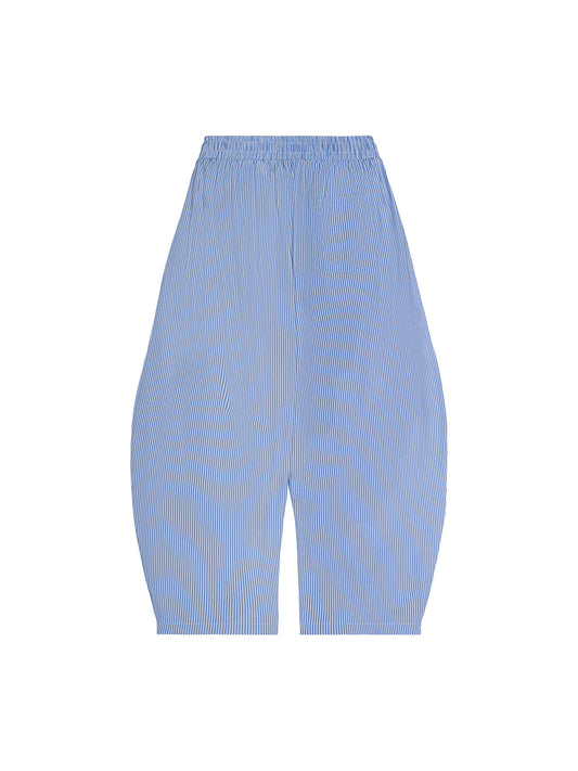 Vertical Stripe Drawstring Barrel Pants - additional view 6