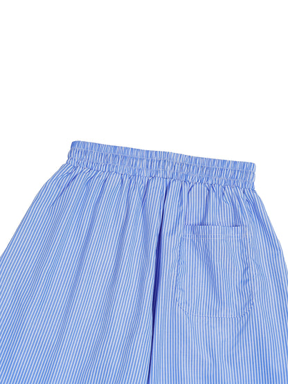 Vertical Stripe Drawstring Barrel Pants