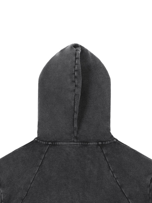 Vintage Washed Raw Edge Hoodie