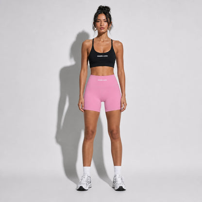 Set — Infinity bra + Legging Shorts Pink front on-model 2048