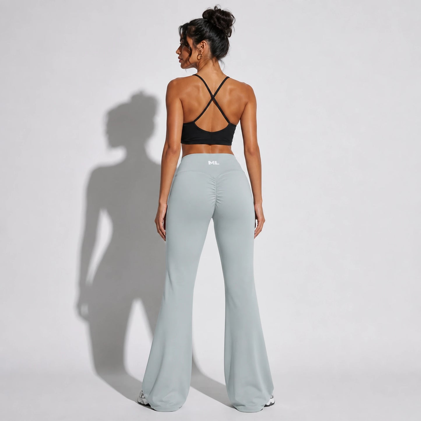 Set — Infinity bra + Scrunch Butt Leggings Gray back on-model 2048 (floor-length flare)
