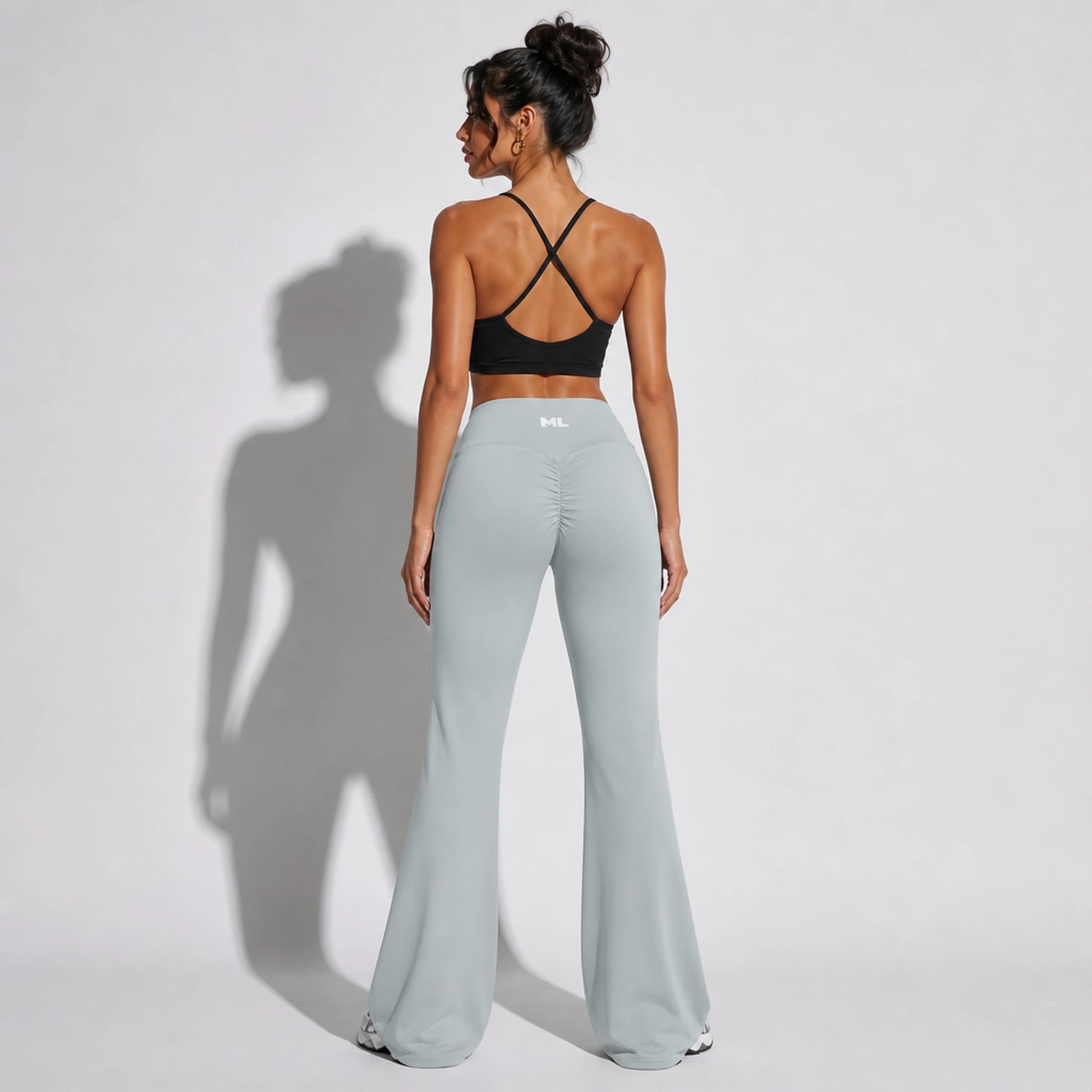 Set — Infinity bra + Scrunch Butt Leggings Gray back on-model 2048 (floor-length flare)