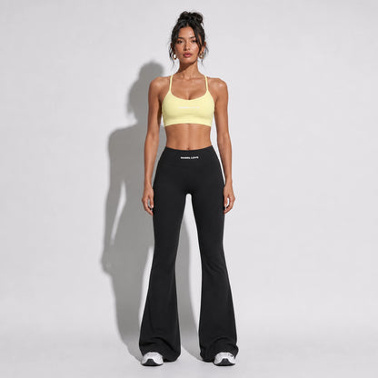 Set — Infinity bra yellow + Scrunch Butt Leggings black front on-model 2048 (floor-length flare)