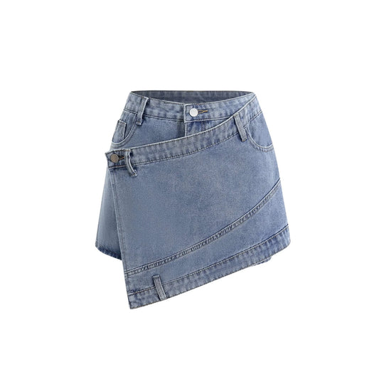 Irregular Hem Short Skirt — front