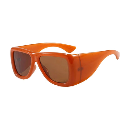 Wide-Leg Square Sunglasses — jelly orange tea front