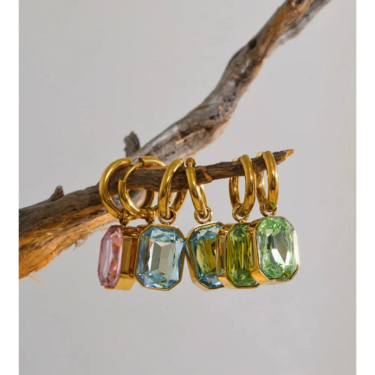 Crystal Drop Huggie Hoop Earrings — lifestyle 02