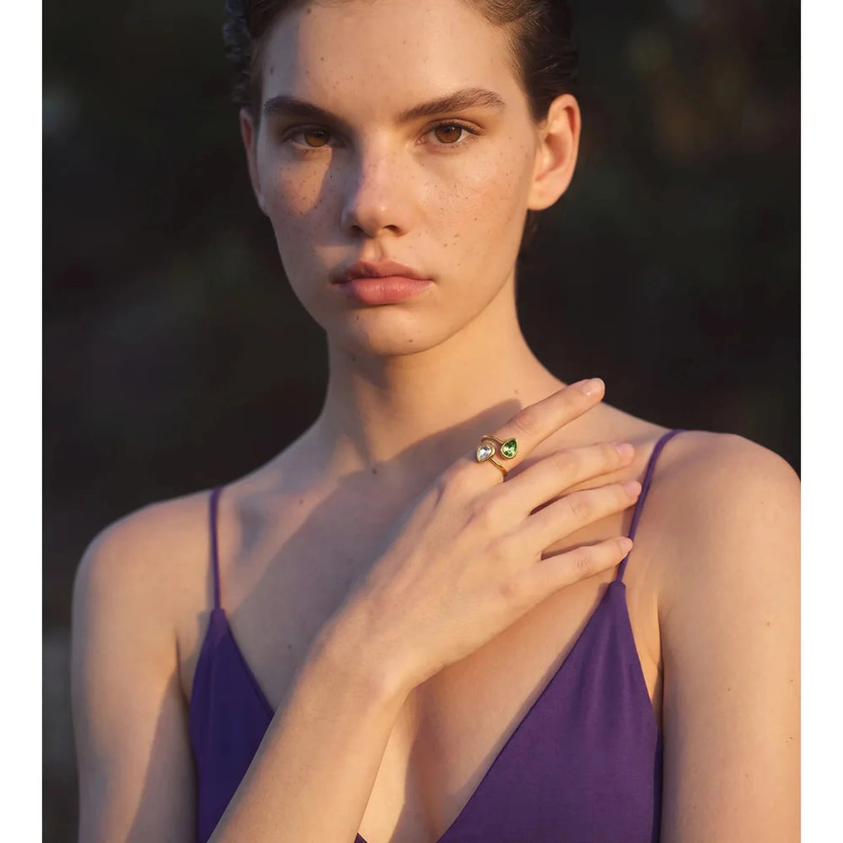 Double Teardrop Adjustable Ring — lifestyle 03
