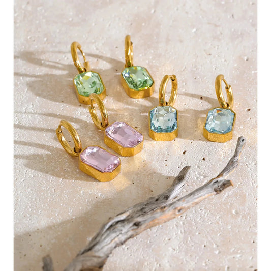 Crystal Drop Huggie Hoop Earrings — lifestyle 04