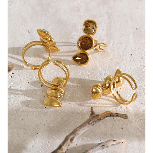 Three Stone Adjustable Crystal Ring — lifestyle 05
