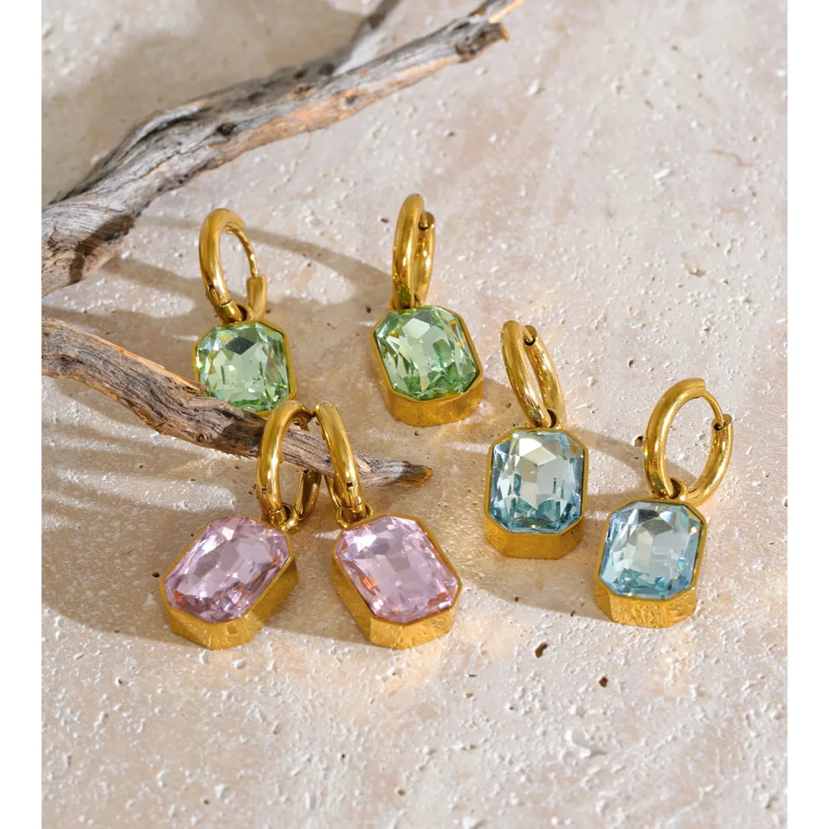 Crystal Drop Huggie Hoop Earrings — lifestyle 05
