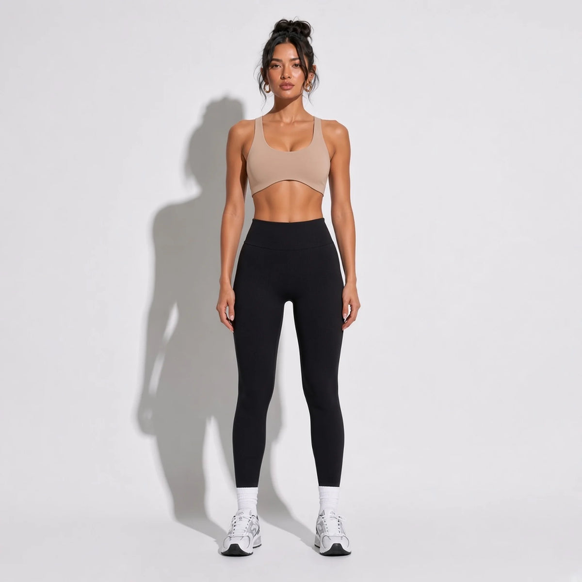 Seamless Sports Bra — Khaki front