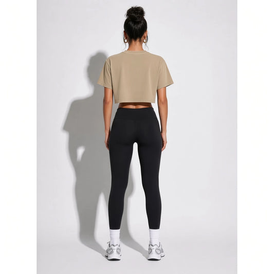 art is you Crop Top — Khaki back