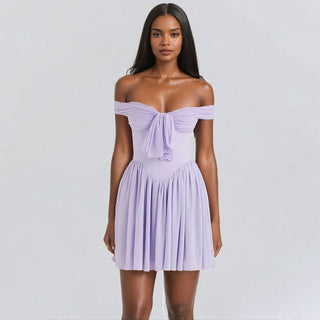 Lavender Mesh Dress - Mabel Love Co - Mini Dress