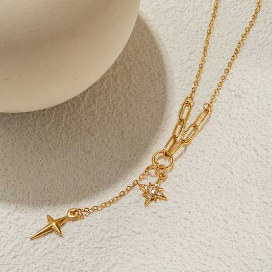 layered celestial pendant necklace
