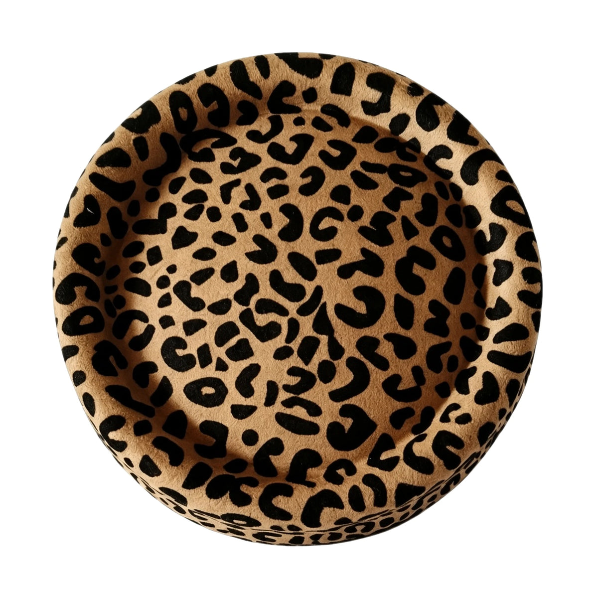 Leopard Print Felt Beret — close-up