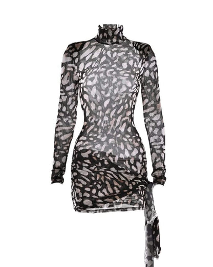Leopard Print Mini Dress - Sexy Clubwear
