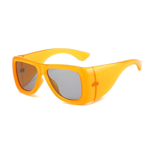 Wide-Leg Square Sunglasses — light orange gray front