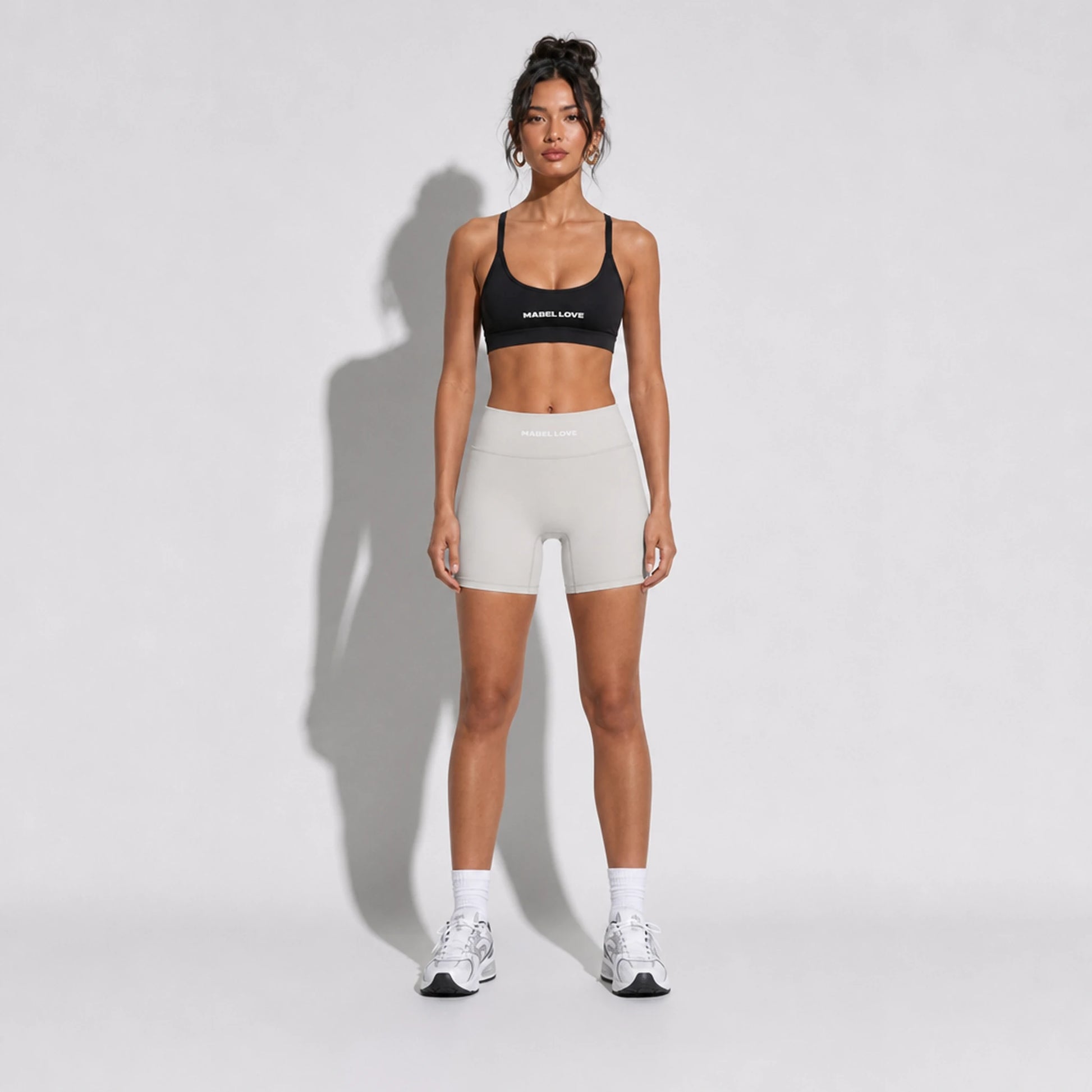 Set — Infinity bra + Micro Shorts Light Gray front on-model 2048