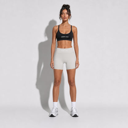 Set — Infinity bra + Micro Shorts Light Gray front on-model 2048