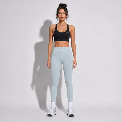 Set — Infinity bra + High-Waisted Yoga Leggings Light Gray front on-model 2048
